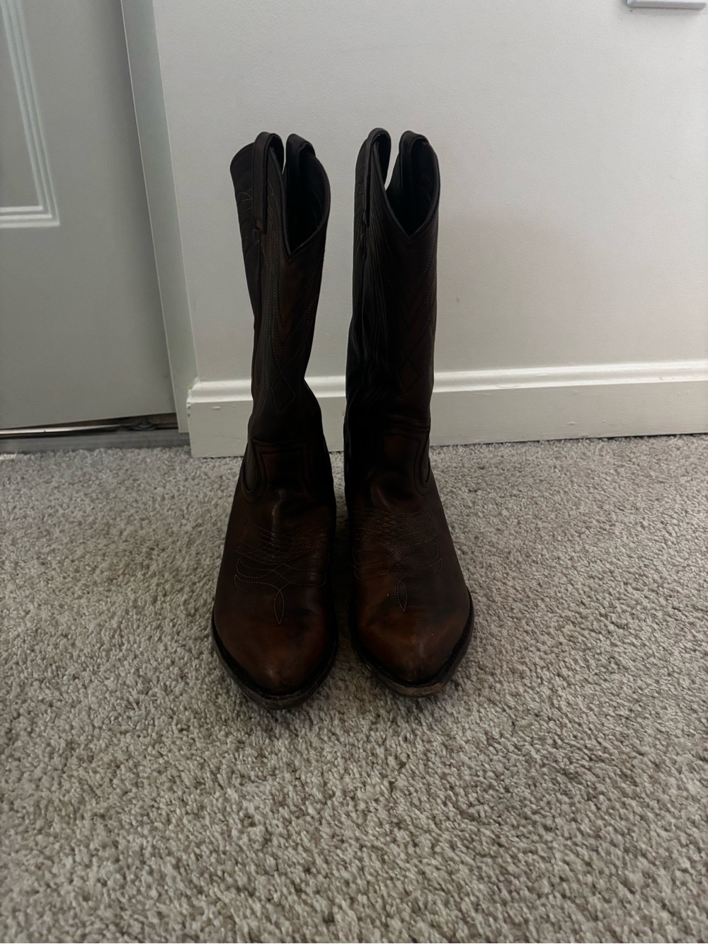 Classic Frye Brown Leather Western Boots - Women